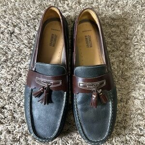Johnston & Murphy Black and Brown Tassel Penny Loafers Size 11.5M